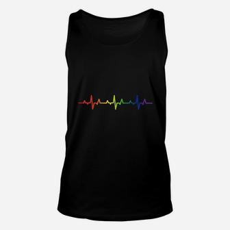Heartbeat Pride Rainbow Flag Unisex Tank Top | Crazezy