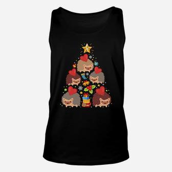 Hedgehog Christmas Tree Lights Funny Hedgehog Xmas Gift Sweatshirt Unisex Tank Top | Crazezy DE