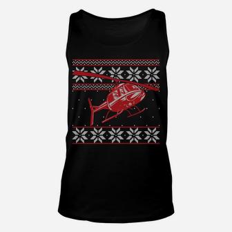 Helicopter Pilot Rotorcraft Ugly Christmas Sweater Style Sweatshirt Unisex Tank Top | Crazezy
