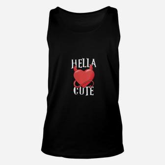 Hella Cute Little Devil Shirt Valentines Day Unisex Tank Top - Monsterry UK