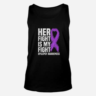 Her Fight Is My Fight Purple Ribbon Unisex Tank Top | Crazezy