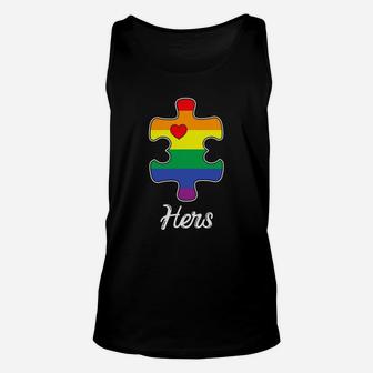 Hers Missing Piece Valentine Gift Happy Valentines Day Unisex Tank Top - Seseable