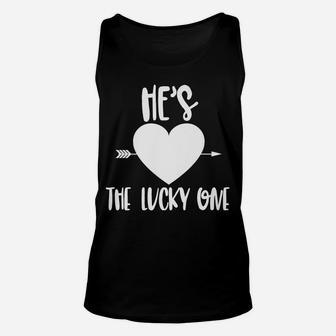 Hes The Lucky One Matching Couples Shirt St Patrick Day Unisex Tank Top | Crazezy