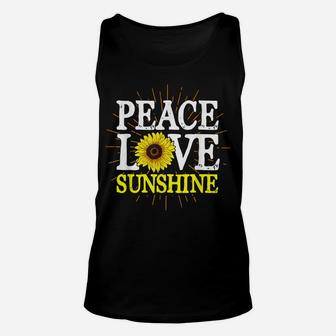 Hippie Florist Peace Love Sunshine Flower Blossom Sunflower Unisex Tank Top | Crazezy