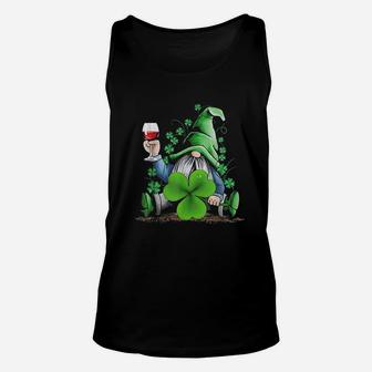 Hippie Gnome Drinking Wine Unisex Tank Top | Crazezy