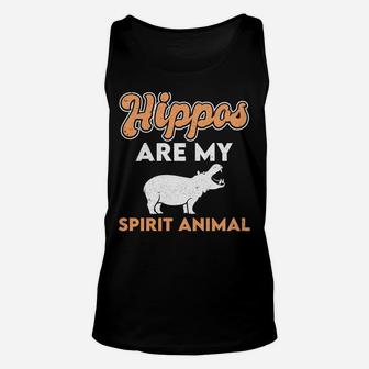Hippos Are My Spirit Animal Hippopotamus Lover Retro Unisex Tank Top | Crazezy
