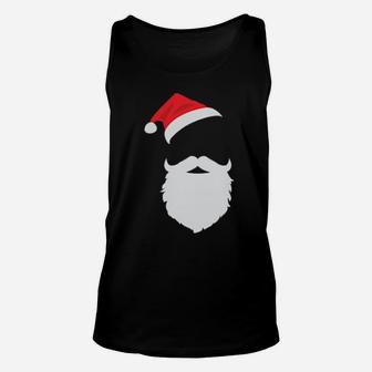 Hipster Santa Face With Hat Beard Unisex Tank Top - Monsterry AU