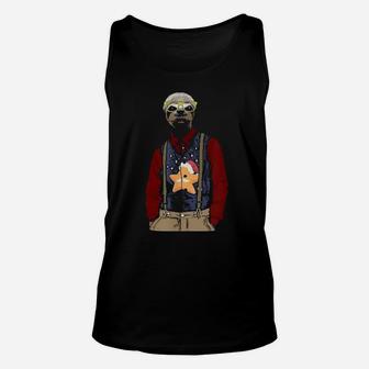 Hipster Xmas Sloth With Glasses Cute Sloths Unisex Tank Top - Monsterry DE