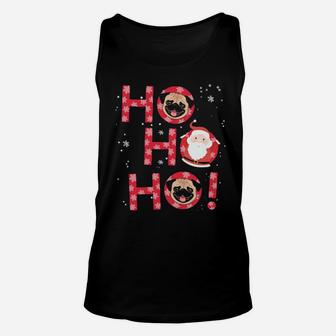 Ho Ho Ho Pug Dog Santas Laugh Unisex Tank Top - Monsterry