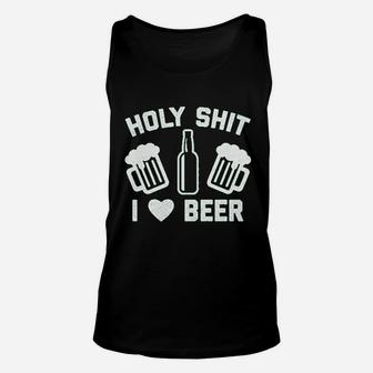 Holy Sht I Love Beer Funny Saint Patricks Day Patty Drinking Unisex Tank Top | Crazezy