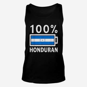 Honduras Flag 100 Honduran Battery Power Unisex Tank Top - Thegiftio