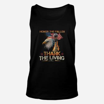 Honor The Fallen Thank The Living Memorial Day Veterans Day Unisex Tank Top | Crazezy