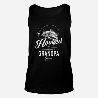 Hooked On Being A Grandpa Men Fishing Shirts T Shirt For Fisherman Unisex Tank Top - Thegiftio UK