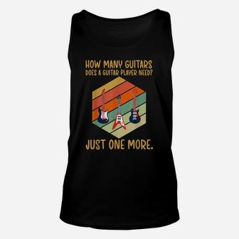 How Many Guitars Gifts For Men Vintage Music Guitar Players Unisex Tank Top | Crazezy AU