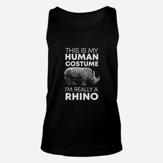 Human Costume Rhino Vintage Rhinoceros Love Unisex Tank Top | Crazezy