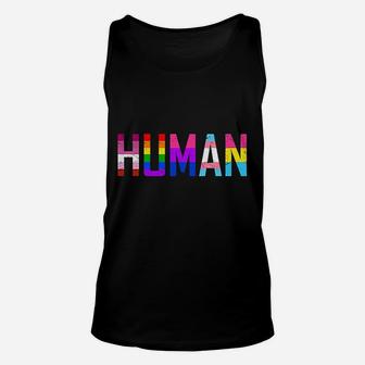 Human Flag Lgbt Gay Pride Month Pullover Unisex Tank Top | Crazezy UK