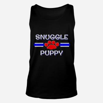 Human Snuggle Puppy Unisex Tank Top | Crazezy CA