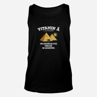 Humorvolles Bergsteiger Unisex TankTop Vitamin Berg Spruch, Bergmotiv Schwarz - Seseable
