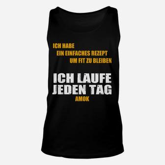 Humorvolles Fitness-Unisex TankTop Ich laufe jeden Tag Amok, Herren, Schwarz - Seseable