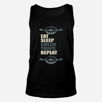 Hunting, Eat, Sleep, Trapper, Repeat, Check, Traps, Nature Unisex Tank Top | Crazezy