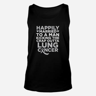 Husband Fighting Lung Support For Wife Unisex Tank Top | Crazezy