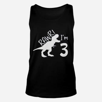 I Am 3 Dinosaur 3Rd Birthday Unisex Tank Top | Crazezy