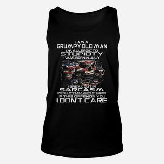 I Am A Grumpy Old Man I Was Born In July- July Unisex Tank Top | Crazezy UK