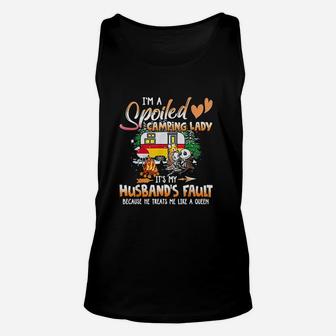 I Am A Spoiled Camping Lady Camper Pajamas For Camping Lady Unisex Tank Top - Thegiftio UK