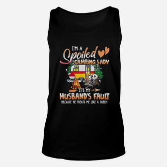 I Am A Spoiled Camping Lady Camper Unisex Tank Top - Thegiftio UK