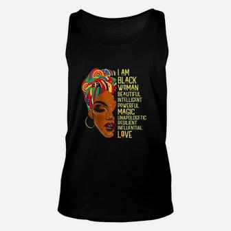 I Am Black Woman African American Melanin Poppin Afro Queen Unisex Tank Top | Crazezy