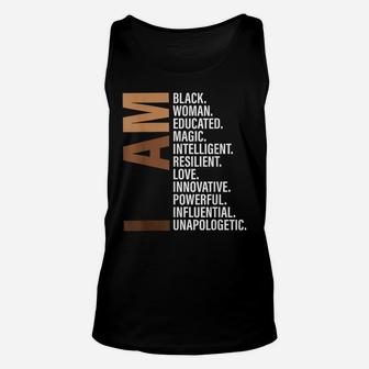 I Am Black Woman Educated Melanin Black History Month Gift Unisex Tank Top | Crazezy