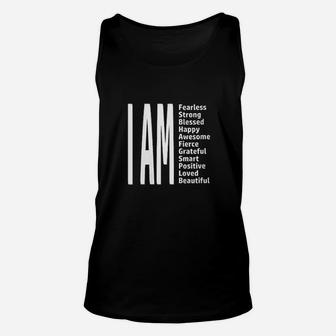 I Am Fearless Smart Strong Blessed Happy Awesome Fierce Love Unisex Tank Top - Thegiftio UK