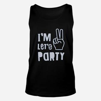 I Am Two Lets Party 2Nd Birthday Unisex Tank Top | Crazezy UK
