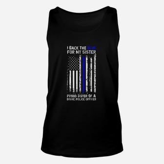 I Back The Blue For My Sister Unisex Tank Top | Crazezy AU