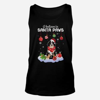 I Believe In Santa Paws Bernese Mountain Gift Unisex Tank Top - Monsterry