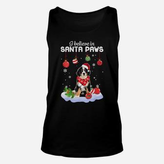 I Believe In Santa Paws Bernese Mountain Gift Unisex Tank Top - Monsterry CA