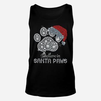 I Believe In Santa Paws Cat Dog Lovers Christmas Xmas Gift Unisex Tank Top | Crazezy