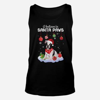 I Believe In Santa Paws French Bulldog Gift Unisex Tank Top - Monsterry AU