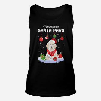 I Believe In Santa Paws Toy Poodle Gift Unisex Tank Top - Monsterry