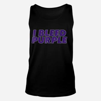I Bleed Purple Graphic For Sports Fans Unisex Tank Top | Crazezy DE