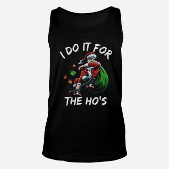 I Do It For The Ho's Santa Claus On Skateboard Unisex Tank Top - Monsterry UK