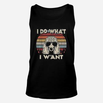 I Do What I Want Funny Standard Poodle Vintage Retro Unisex Tank Top | Crazezy CA