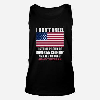 I Don't Kneel Navy Veteran Unisex Tank Top - Thegiftio UK