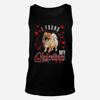 I Found My Valentines Red Plaid Pomeranian Dog Unisex Tank Top - Monsterry AU