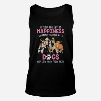 I Found The Key To Happiness Surround Yourself With Dogs Unisex Tank Top - Monsterry UK