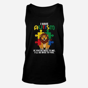 I Have Puzzle Piece Lion Awareness Day Asperger Gift Unisex Tank Top | Crazezy
