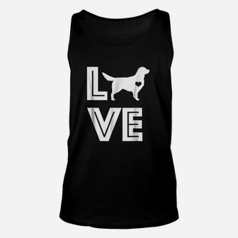 I Heart Dogs Golden Retriever Pet Lover Gift Unisex Tank Top | Crazezy UK