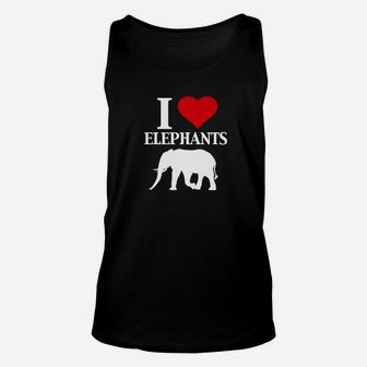 I Heart Love Elephants Cute Graphic Wild Animal Unisex Tank Top - Thegiftio UK