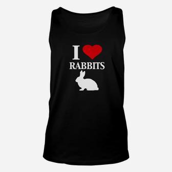 I Heart Love Rabbits Cute Graphic For Animal Lovers Unisex Tank Top - Thegiftio UK