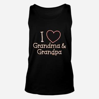 I Heart My Grandma And Grandpa Unisex Tank Top | Crazezy